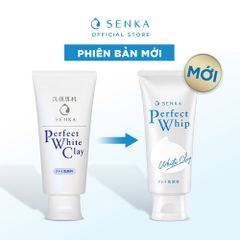 Sữa Rửa Mặt Đất Sét Trắng Senka Tạo Bọt Perfect White Clay Sạch Sâu, Dưỡng Da Sáng Mịn