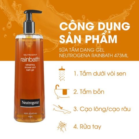 Sữa Tắm Neutrogena Rainbath Refreshing Shower & Bath Gel Dưỡng Ẩm & Tươi Mới Da 473ml