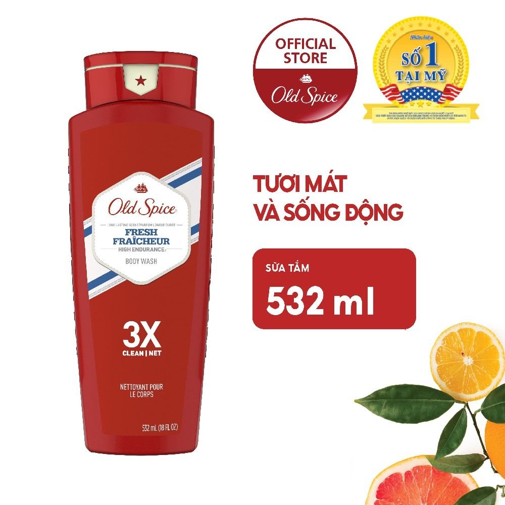 Sữa Tắm Nam Old Spice High Endurance Body Wash 532ml (Hàng Mỹ Nhập Khẩu)