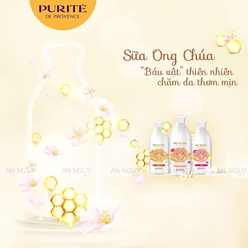 Sữa Tắm Dưỡng Ẩm Purite Royal Jelly & Cherry Blossom Chiết Xuất Sữa Ong Chúa Và Hoa Anh Đào 500ml