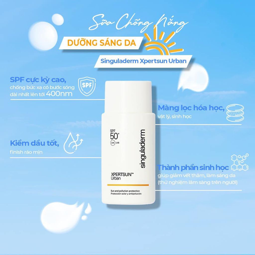 Sữa Chống Nắng Singuladerm Xpertsun Urban SPF50+ Dành Cho Mọi Loại Da 50ml