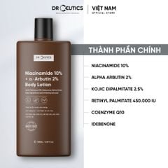 Sữa Dưỡng Thể DrCeutics Niacinamide 10%+ α- Arbutin 2% Body Lotion Hỗ Trợ Dưỡng Trắng Da 200g