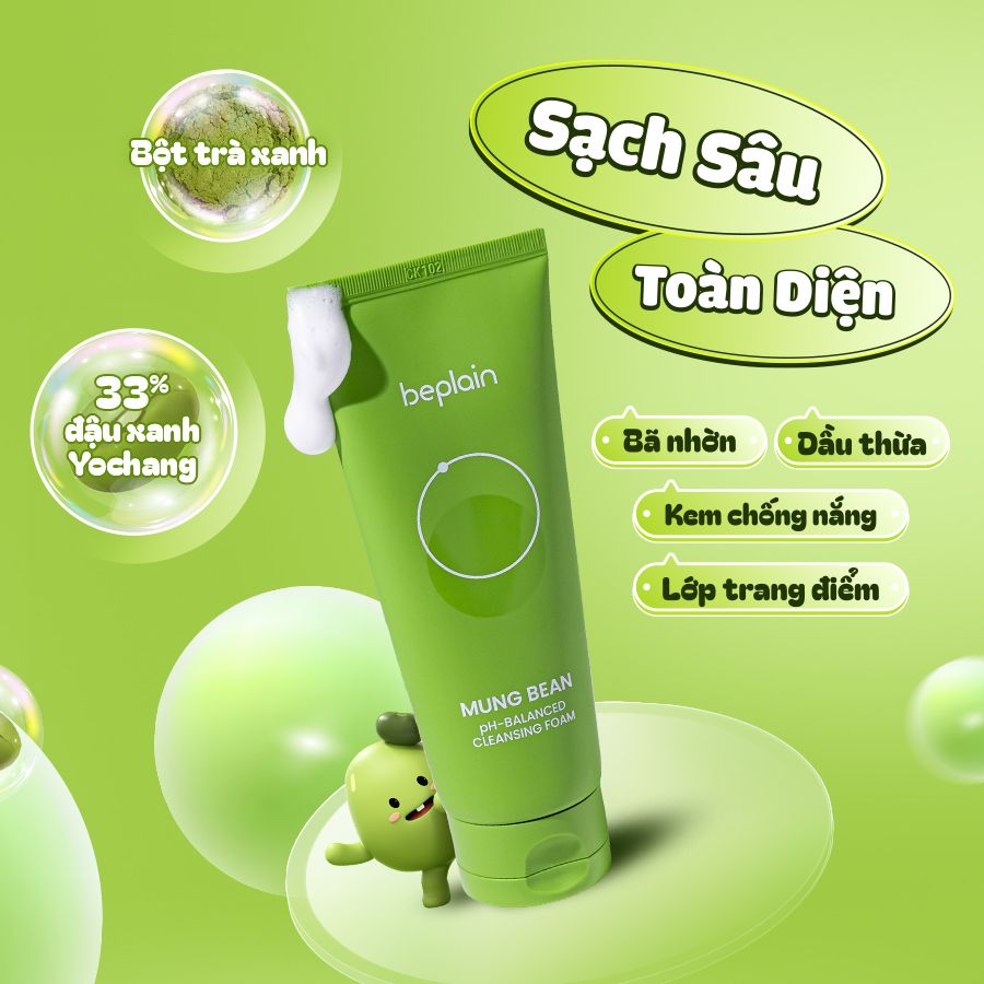Sữa Rửa Mặt Beplain Mung Bean pH-Balanced Cleansing Foam