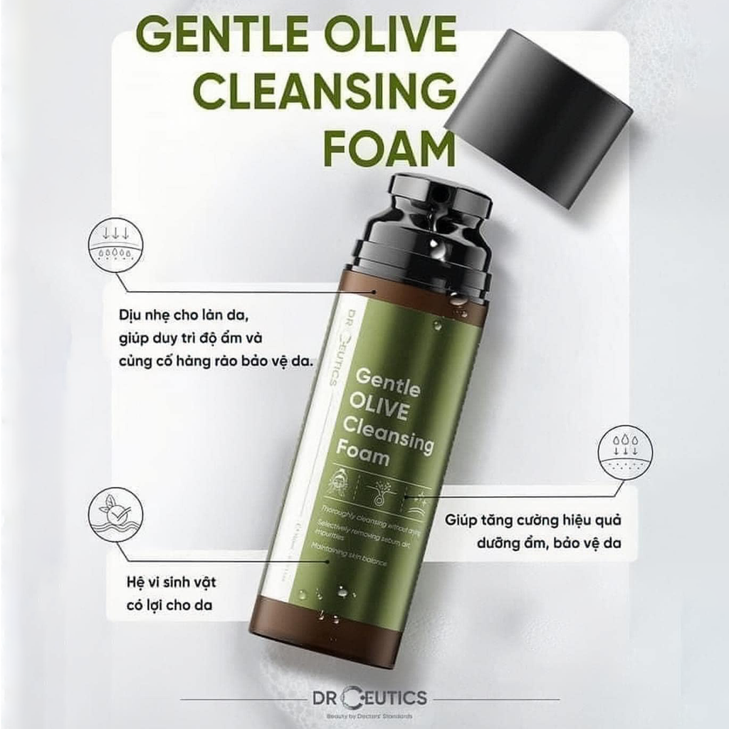 Sữa Rửa Mặt DrCeutics Gentle Olive Cleansing Foam 150ml
