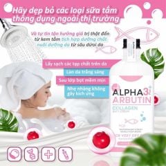 Sữa Tắm Trắng Da Alpha Arbutin 3 Plus Collagen Bath Cream Làm Trắng Da 350ml