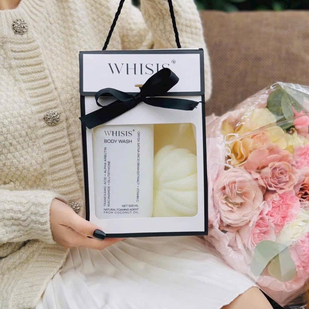 Sữa Tắm Whisis Body Wash Dưỡng Da Sáng Khỏe 500ml (Tặng Kèm 1 Bông Tắm)