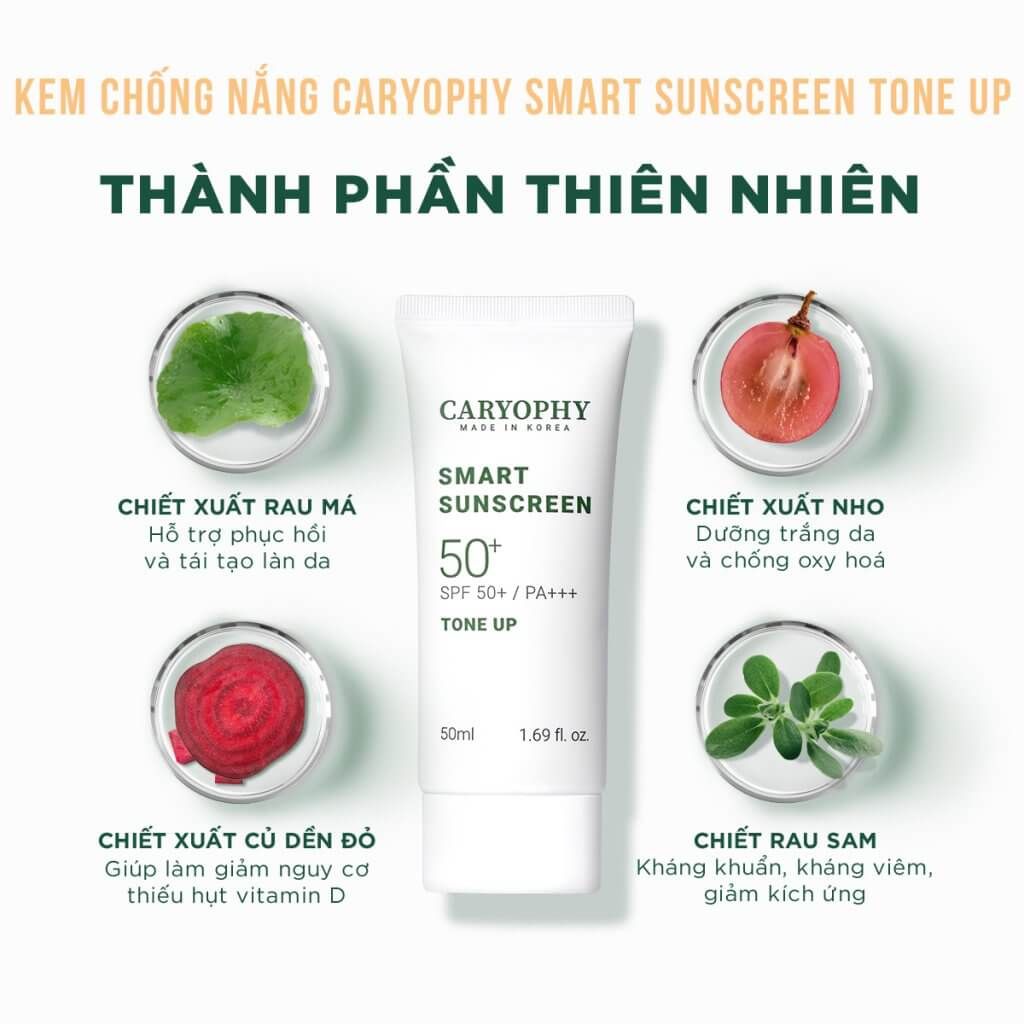 Kem Chống Nắng Caryophy Smart Tone-Up Suncreen Ngăn Ngừa Mụn 50ml