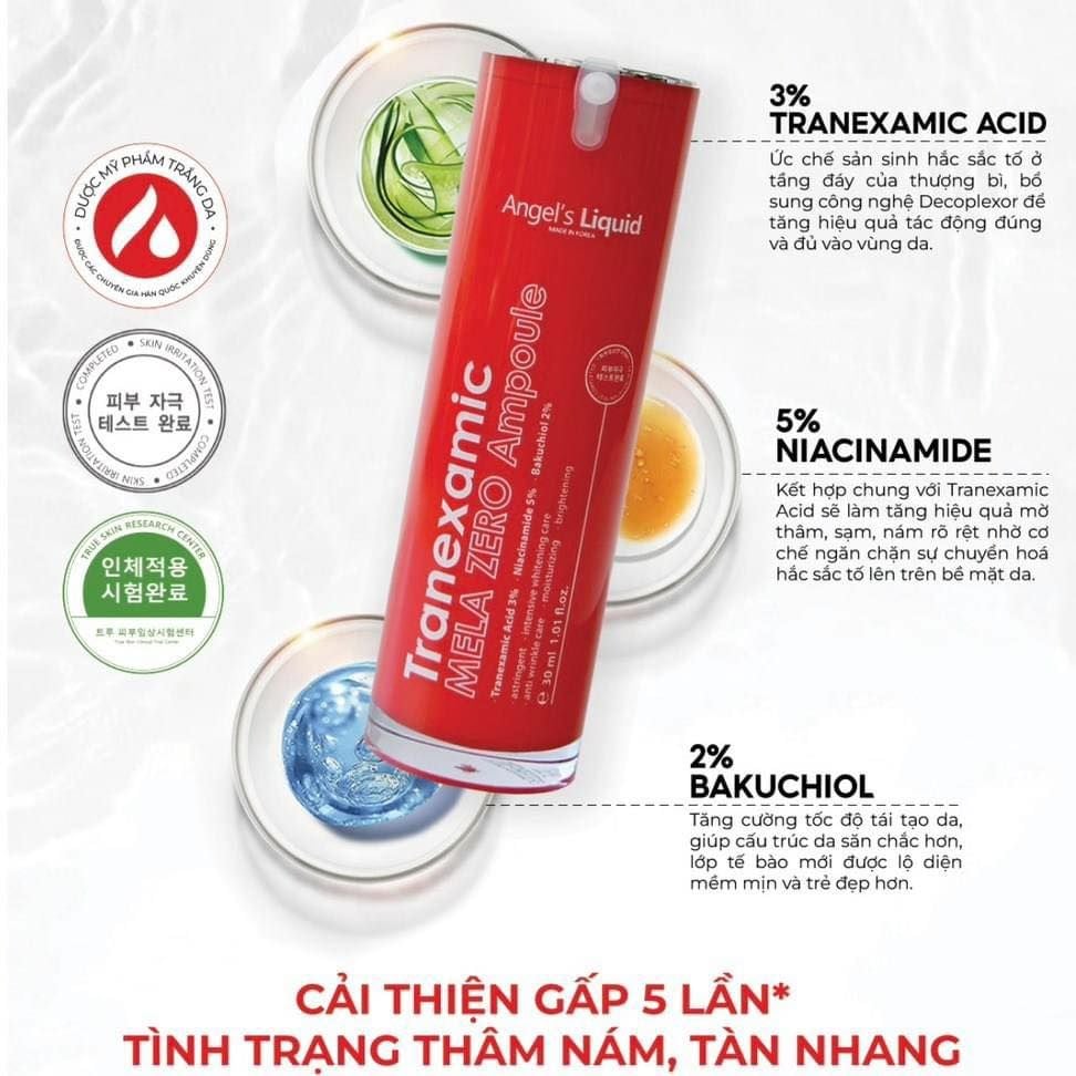 Tinh Chất Angel's Liquid Tranexamic Mela Zero Ampoule Giảm Thâm Nám Chuyên Biệt 30ml