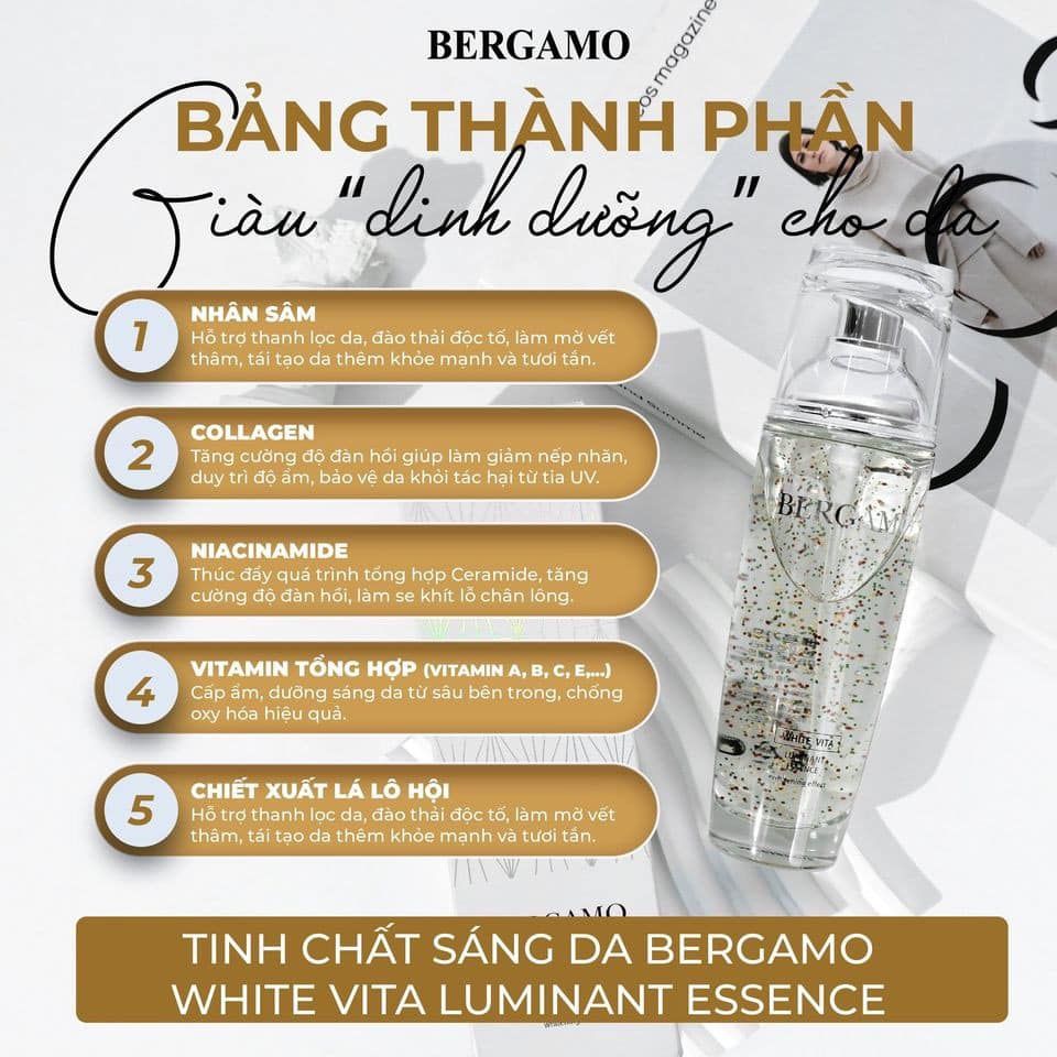 Tinh Chất Bergamo White Vita Luminant Essence Dưỡng Trắng Da 110ml