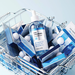 Combo Tinh Chất Cấp Nước Wellage Real Hyaluronic Blue Ampoule 60ml + Túi Refill 60ml