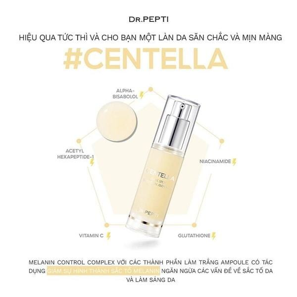 Tinh Chất Dưỡng Da Dr.Pepti Centella Dark Spot Solution Ampoule Dưỡng Trắng, Cải Thiện Nếp Nhăn 30ml
