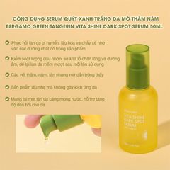 Tinh Chất Quýt Xanh Bergamo Green Tangerine Vita Shine Dark Spot Serum Hỗ Trợ Làm Trắng Da, Mờ Thâm Nám 50ml