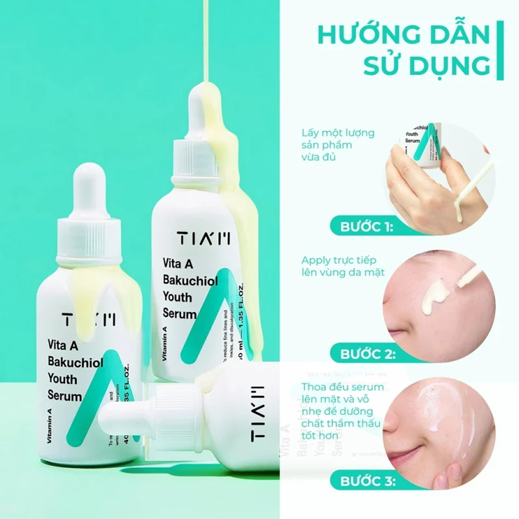 Tinh Chất Tia'm Vita A BakuChiol Youth Serum Chống Lão Hóa 40ml