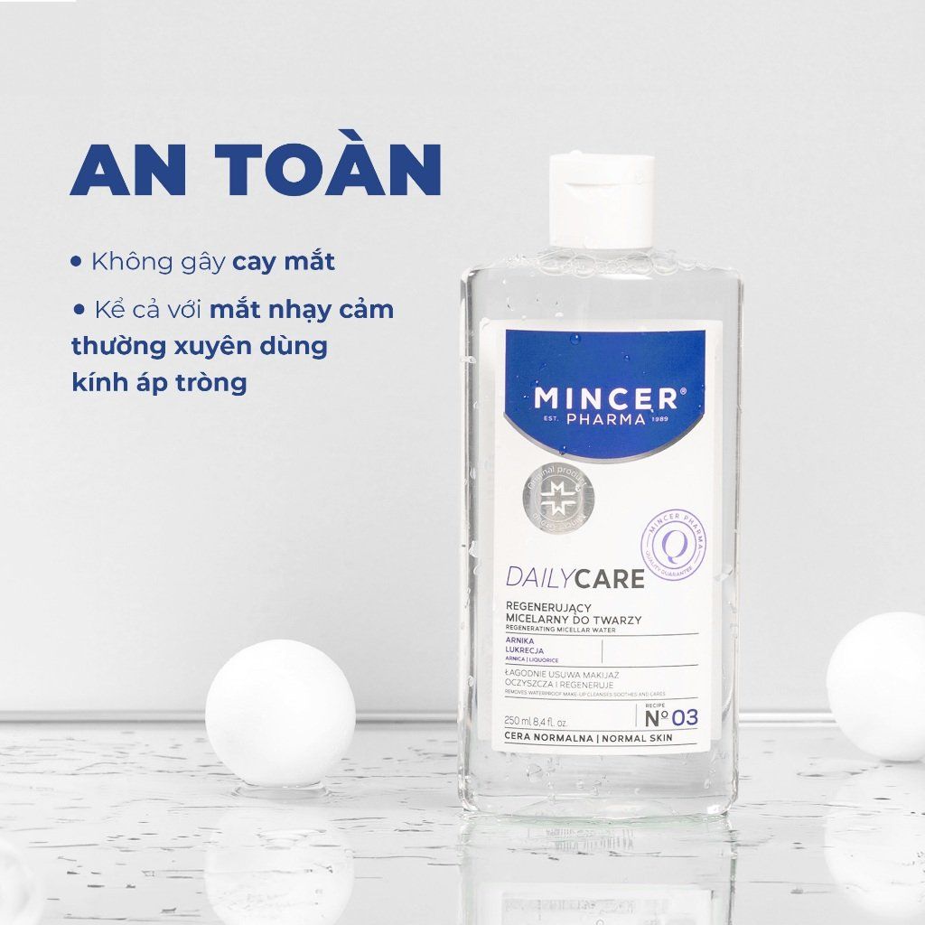 (Date: 11/10/2025) Nước Tẩy Trang Mincer Pharma Daily Care Regenerating Micellar Water Làm Sạch Sâu 250ml