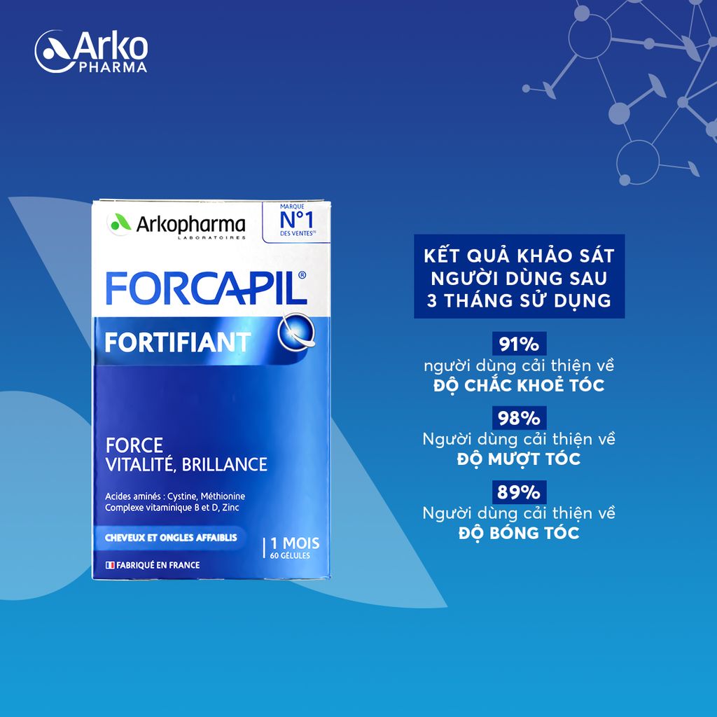 Viên Uống Arkopharma Forcapil Fortifiant Hỗ Trợ Tóc Và Móng Chắc Khỏe 60 Viên