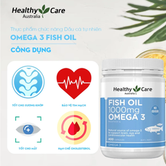Viên Uống Dầu Cá Healthy Care Fish Oil 1000mg Omega-3 Hỗ Trợ Cải Thiện Sức Khỏe 400 Viên