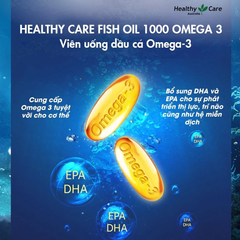 Viên Uống Dầu Cá Healthy Care Fish Oil 1000mg Omega-3 Hỗ Trợ Cải Thiện Sức Khỏe 400 Viên