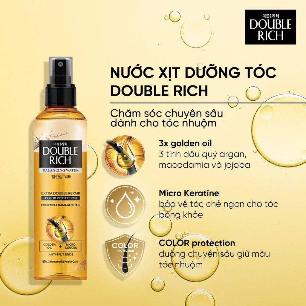 Xịt Dưỡng Tóc Double Rich Balancing Water Extra Double Repair Color Protection Phục Hồi Cho Tóc Nhuộm