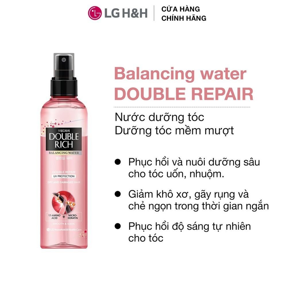 Xịt Dưỡng Tóc Double Rich Balancing Water Double Repair UV Protection Cho Tóc Khô Xơ & Hư Tổn