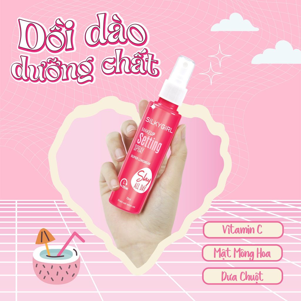 Xịt Khóa Nền Silkygirl Makeup Setting Spray 70ml