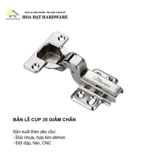 Bản lề cup 35mm giảm chấn đế cố định - Mã 1200.2.01331