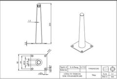 Chân côn bàn ghế màu crom vàng, loại thẳng Vinahardware