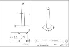 Chân côn bàn ghế màu crom vàng, loại thẳng Vinahardware