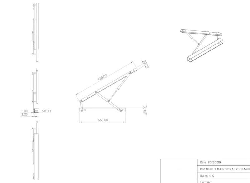 Bộ Tay Nâng Mặt Giường Có Ben Hơi – Mã 1802.1.91100 | Vinahardware