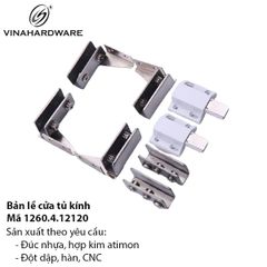Bộ bản lề kính mở bật kèm nút nhấn từ – Mã 1260.4.12120