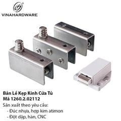 Bản Lề Kẹp Kính Đơn Cho Tủ Cửa Kính – Inox 201 – Mã 1260.2.02112