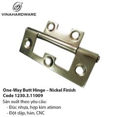 Bản Lề Lá 1 Chiều – Xi Mạ Nikel – 63x20mm – Mã 1230.3.11009
