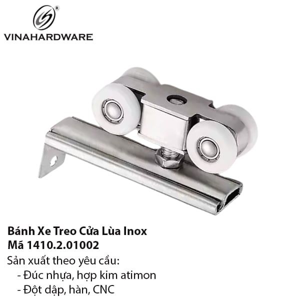 Bánh xe treo cửa lùa Inox 201 - Mã 1410.2.01002