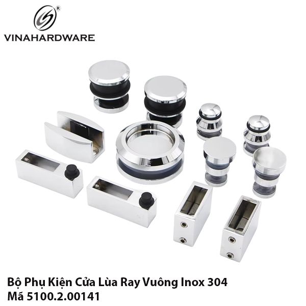Bộ Phụ Kiện Cửa Lùa Inox Ray Vuông 5100.2.00141