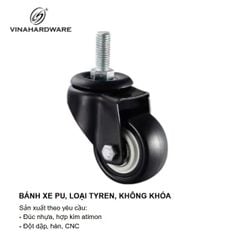 Bánh Xe PU Ty Ren Không Khóa – Mã 1403.3.25040