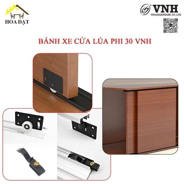 Bánh xe cửa lùa âm cánh tủ - Mã 1410.2.00309