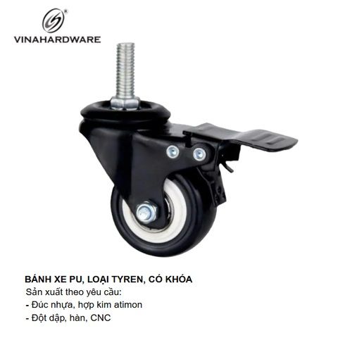 Bánh Xe PU Loại Tyren Có Khóa – Mã 1402.4.11640
