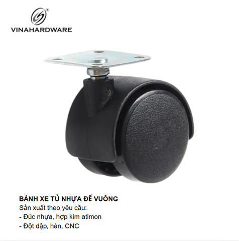 Bánh xe đế vuông không khóa - Mã 1401.4.05040