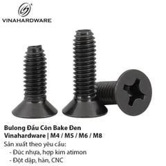 Bulong Đầu Côn Mạ Đen AB | Gia công hàng loạt – Vinahardware M4 – M8