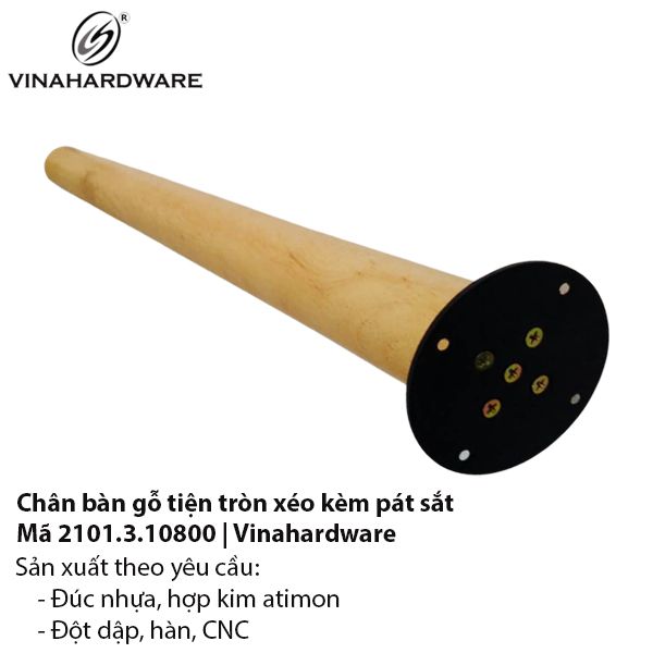 Chân Gỗ Côn Xéo Kèm Pát - Mã 2101.3.10800