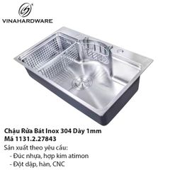 Chậu Lavabo Inox 304 Dày 1mm – Mã 1131.2.27843