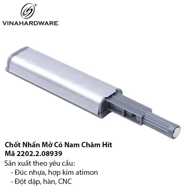 Chốt Nhấn Mở Inox Có Nam Châm – Mã 2202.2.08939