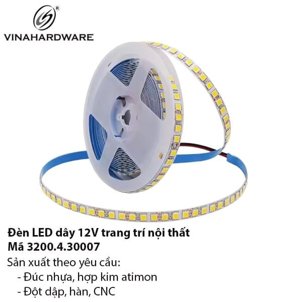 LED dây 12V chuyên dụng lắp đặt nội thất – 3000K - Mã 3200.4.30007