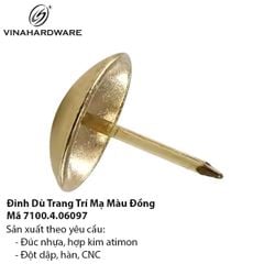 Đinh Dù Trang Trí Mạ Màu Vàng Đồng - Mã 7100.4.06097