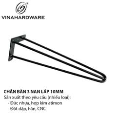 Chân bàn 3 nan láp Ø10mm sơn tĩnh điện - Mã 2103.1.02846
