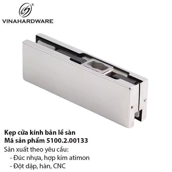 Kẹp đáy cửa kính cho bản lề sàn inox 304 – Mã 5100.2.00133