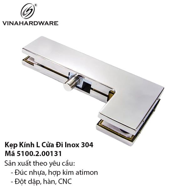 Kẹp Kính L Cửa Đi Inox – Mã 5100.2.00131