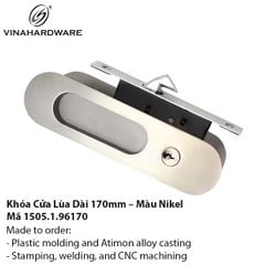 Khóa cửa lùa inox trắng mờ - Mã 1505.1.96170