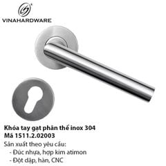 Mẫu Khóa Tay Gạt Phân Thể Inox 304 - 1511.2.02003