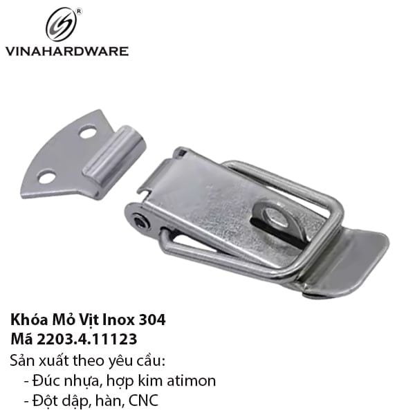 Khóa Mỏ Vịt Inox 304 – Có Chốt Khóa – 50mm