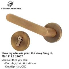 Bộ khóa cửa phân thể xi mạ đồng cổ – Mã 1511.2.27007 | Vinahardware